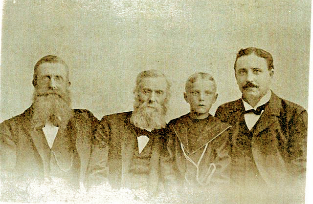 Samuel Johnston with Son Robert, Grandson Samuel, and Great-Grandson in Toledo, circa 1898 (ex pj 4GENJOHNSTON)
