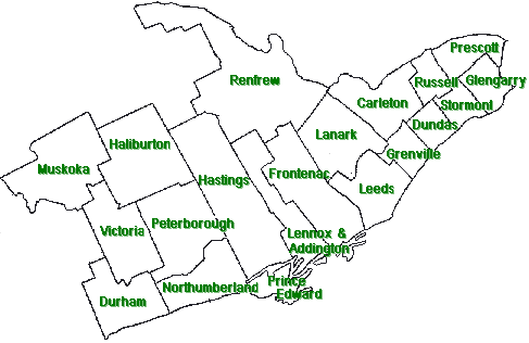 Map of South-eastern Ontario